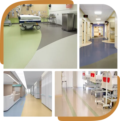 college of four images that show vinyl flooring in hospital