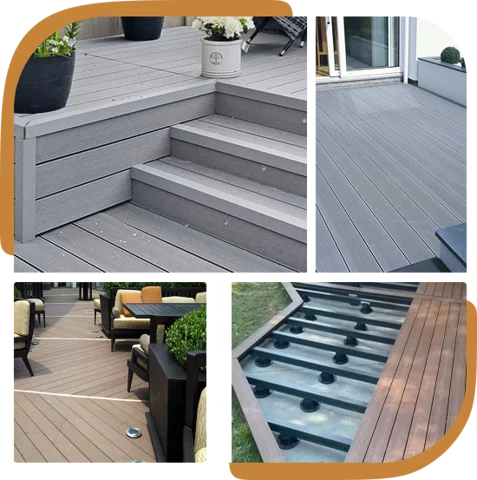 A College of WPC floorings in different locations