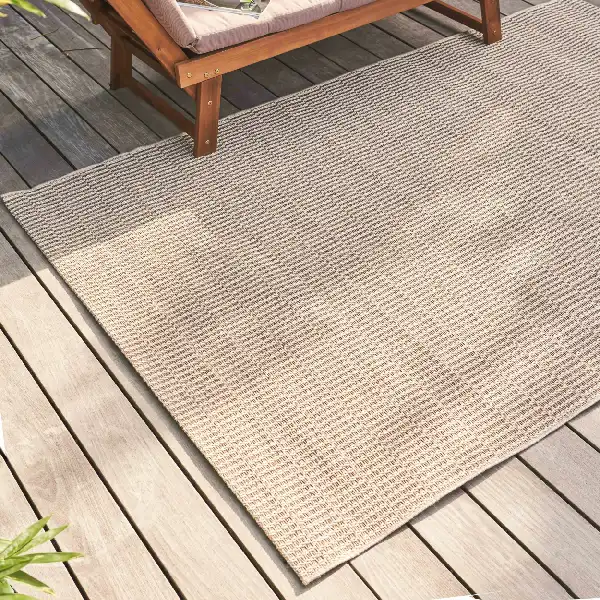 Beige sisal carpet with coarse woven texture