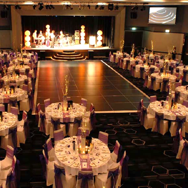 Dance flooring in a party setup
