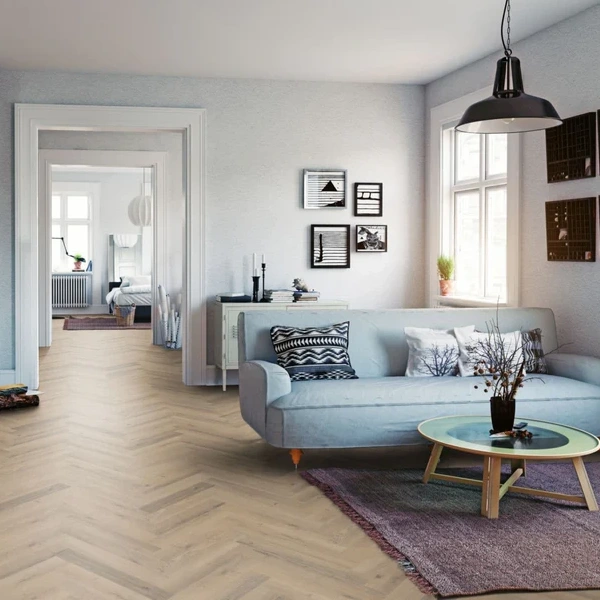 Herringbone flooring in a Livingroom