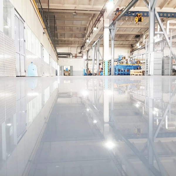 Highly reflective industrial epoxy floor
