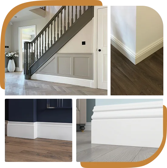 MDF skirting installed in different residential areas