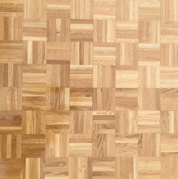 Oak parquet dance floor in basketweave pattern