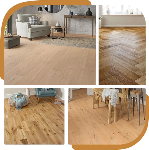 four examples of solid wood flooring