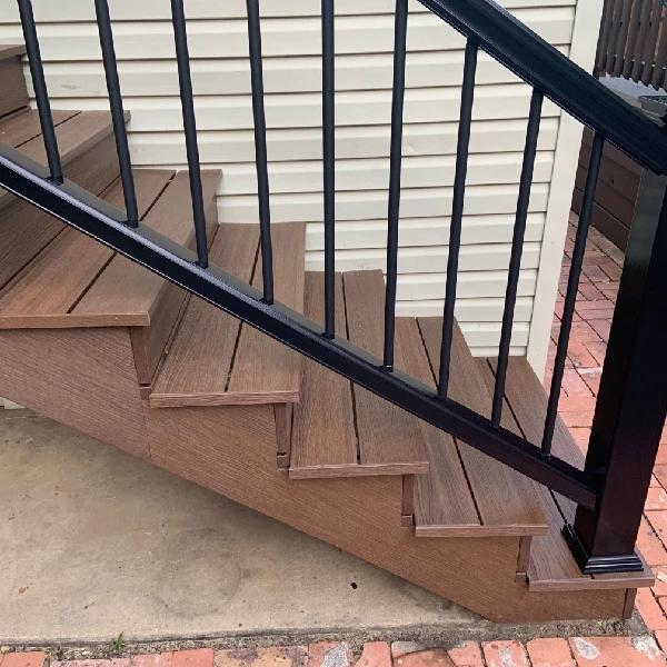 outdoor stairs constructed with brown WPC Flooring
