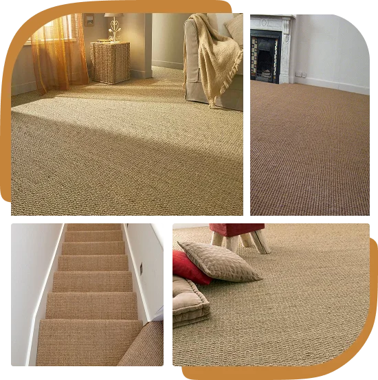 sisal carpet installed in various areas