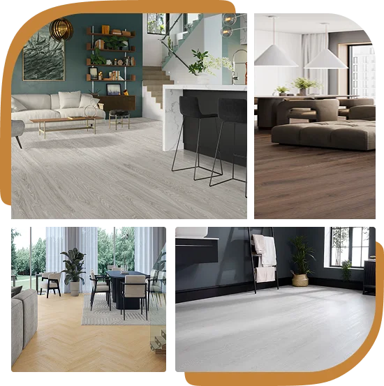 vinyl click flooring in different areas