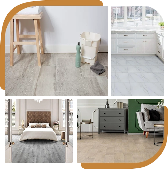 vinyl tile installation in various areas